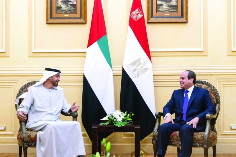 الرئيس عبد الفتاح السيسي رئيس جمهورية مصر العربية مع سمو الشيخ محمد بن زايد آل نهيان رئيس دولة الإمارات العربية المتحدة