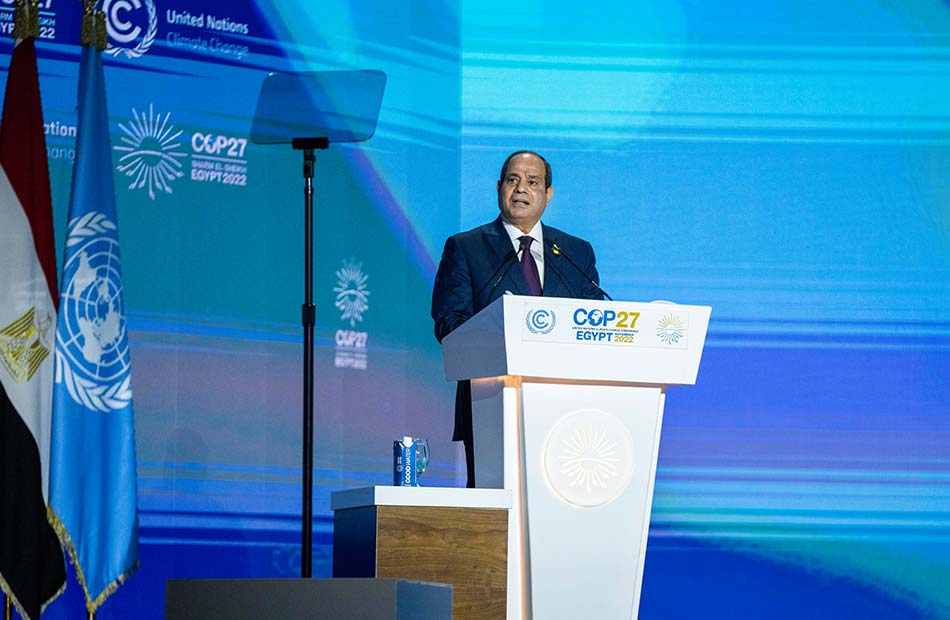الرئيس عبد الفتاح السيسي رئيس جمهورية مصر العربية خلال كلمته بالجلسة الإفتتاحية لمؤتمر قمة المناخ